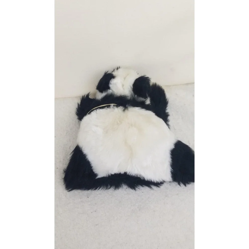Panda Bear Hand Puppet Black White Brown‎ Eyes VTG Pluti GDR